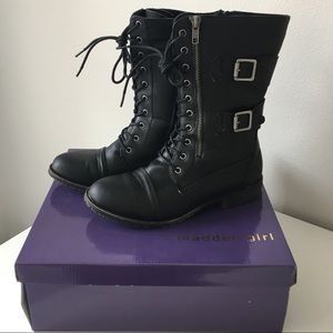 Madden Girl black combat boots 🖤